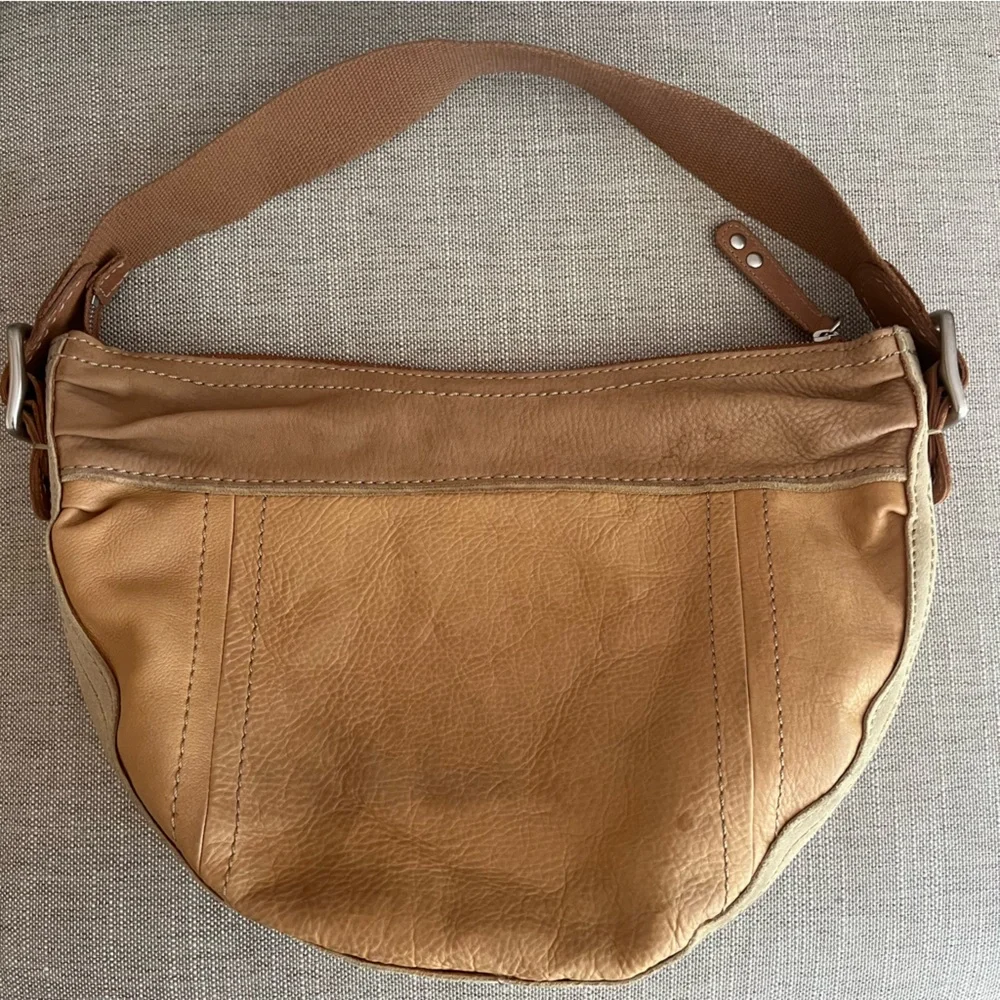 Vintage Fossil Slouchy Leather Hobo Bag Light brown/tan
